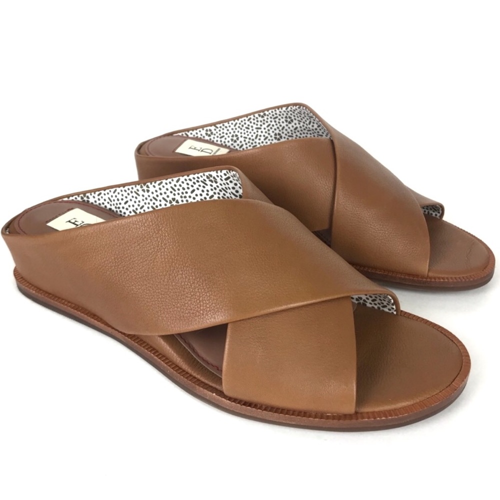 ED Ellen DeGeneres Treya Leather Wedge Slides